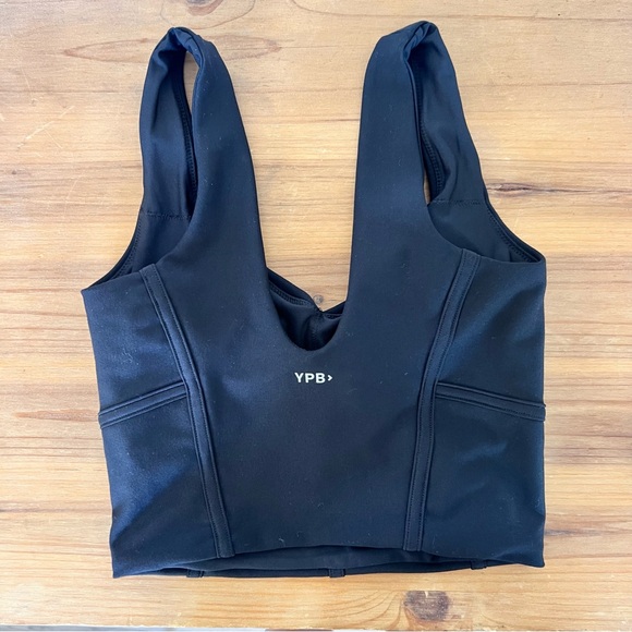 NWOT Abercrombie & Fitch Black Corset sports bra - Picture 2 of 3